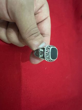 Anillo Plata Hombre Piedra Negra