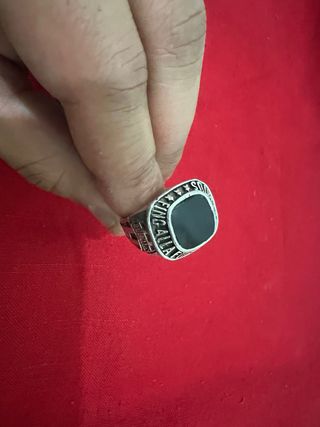Anillo Plata Hombre Piedra Negra