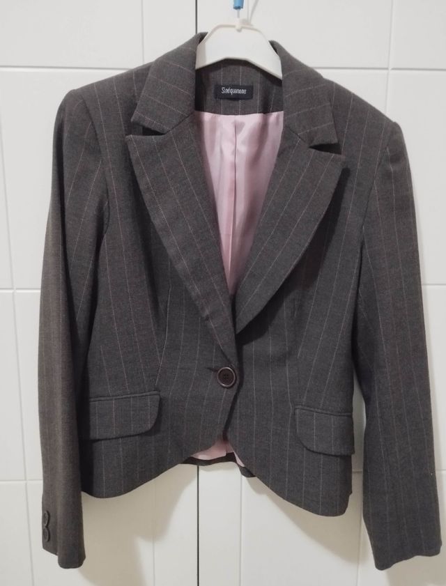 Giacca Sinequanone donna marrone a righe rosa Tg S