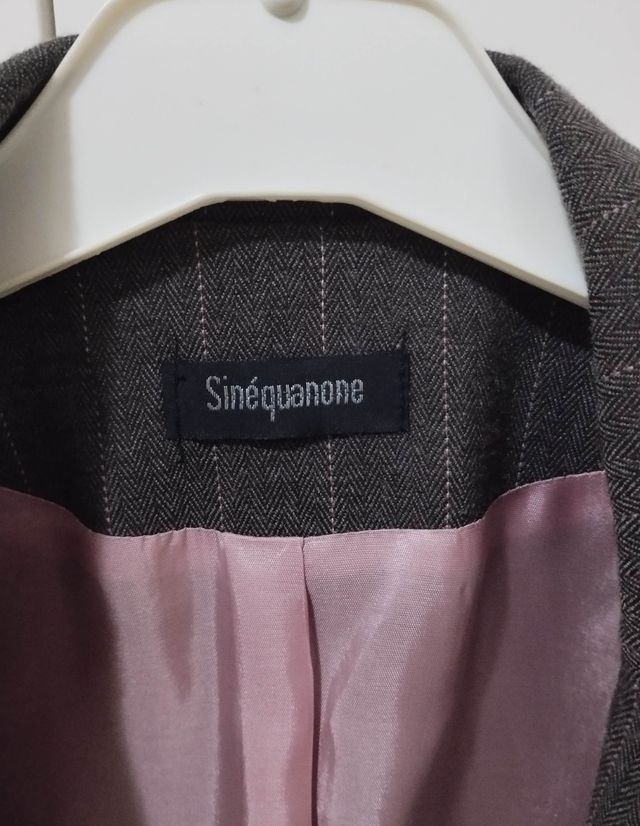 Giacca Sinequanone donna marrone a righe rosa Tg S