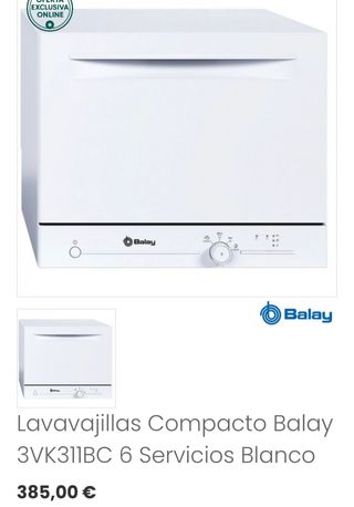 Lavavajillas Compacto Balay 3VK311BC Blanco
