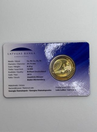 Letónia 2 Euros Coincard 2015