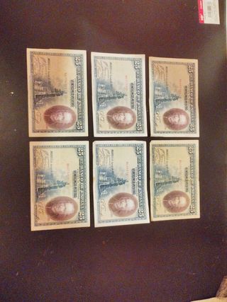 Lote 6 Billetes 25 Pesetas España