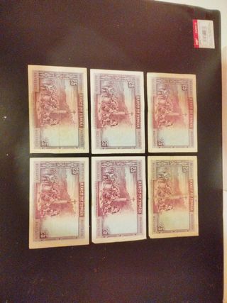Lote 6 Billetes 25 Pesetas España