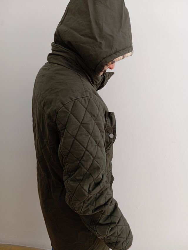 Parka acolchada mujer verde militar 100 algodón