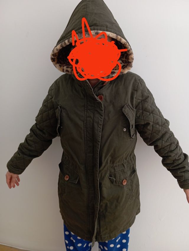 Parka acolchada mujer verde militar 100 algodón
