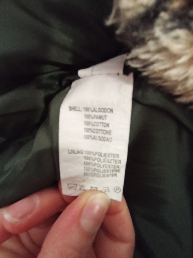 Parka acolchada mujer verde militar 100 algodón