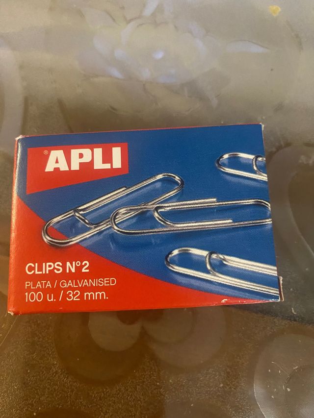 8 cajas Clips N°2 Plata Galvanizado 100 uds.Más 5