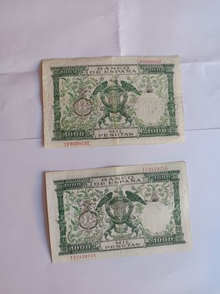 Billetes 1000 Pesetas El Banco de España 1957