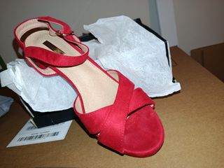 Sandalias plataforma rojas talla 38