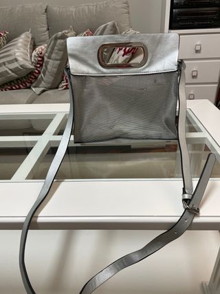 Bolso Malla Metálica Diseño Plata con bolsa interi