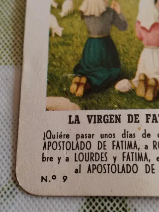 Calendario bolsillo Fournier 1962 Virgen Videntes 