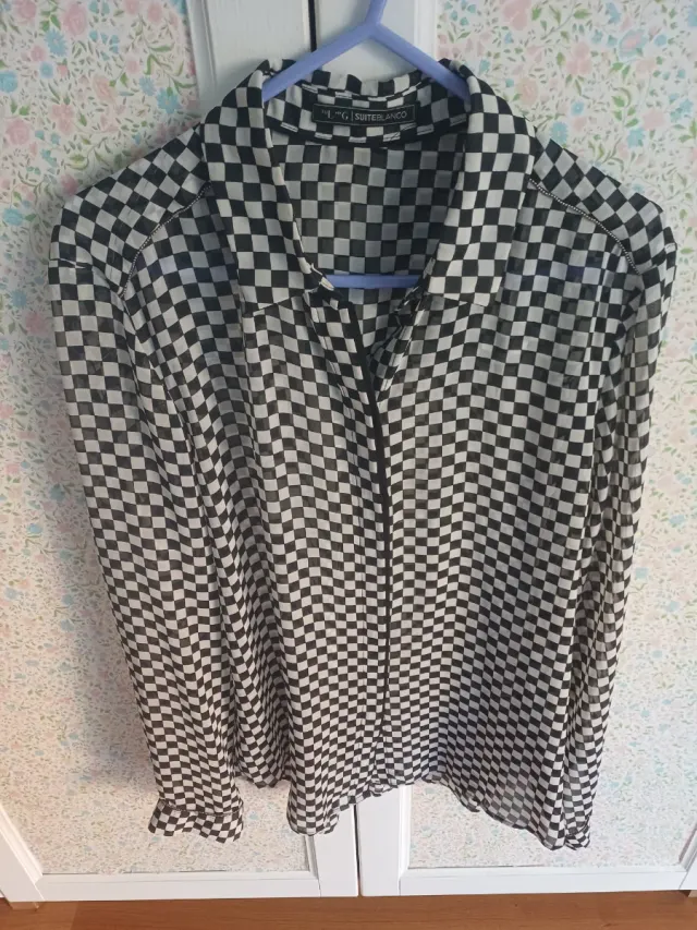 Camisa Transparente Cuadros SUITEBLANCO Talla L