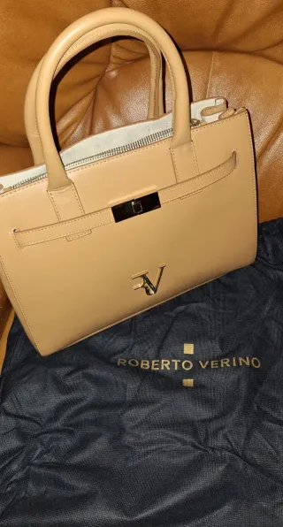 Bolso Roberto Verino Beige y Dorado