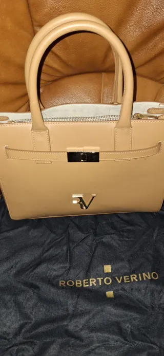Bolso Roberto Verino Beige y Dorado