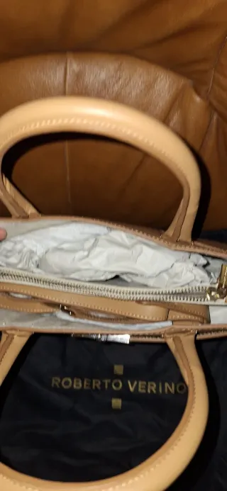 Bolso Roberto Verino Beige y Dorado