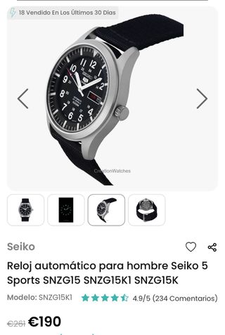 Reloj Seiko 7S36 Automático Correa Nylon