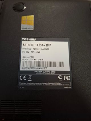 Portátil Toshiba L850-1MP (Para Piezas)