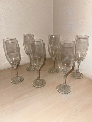 6 Copas de Cristal Transparentes