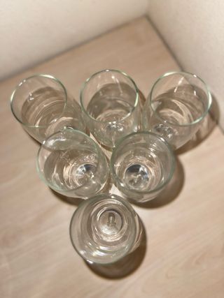 6 Copas de Cristal Transparentes