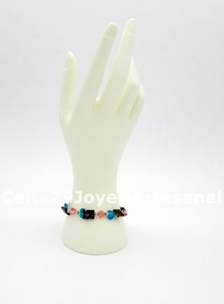 Pulsera Ojo de Gato Azul Artesanal