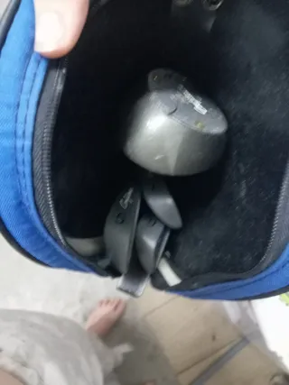 Set palos de golf azul y bolsa