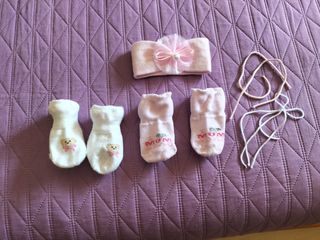 Calzini neonata e fascia capelli