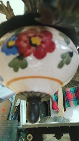 Lámpara de techo vintage metal y cristal ópalo 