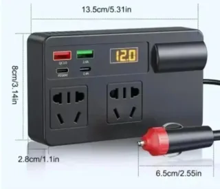Inversor de Corriente Coche 12V/24V a 220V + USB