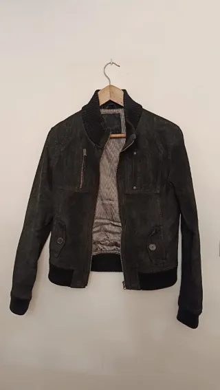 Chaqueta bomber negra mujer talla L
