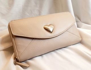 Portafoglio Liu Jo donna pelle beige cuore oro