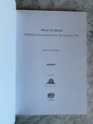 Misal de Reims. Libro de Estudios