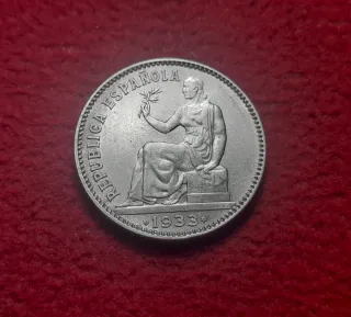 Moneda 1 Peseta Plata 1933