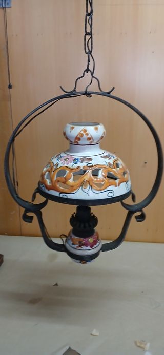 Lámpara de techo vintage cerámica y metal