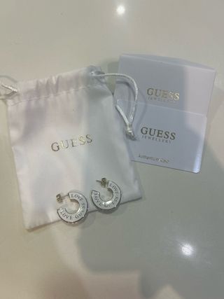 Pendientes Guess Aro Dorados Blanco