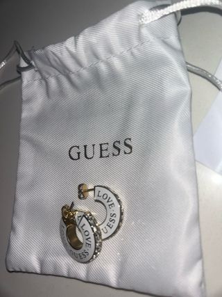 Pendientes Guess Aro Dorados Blanco