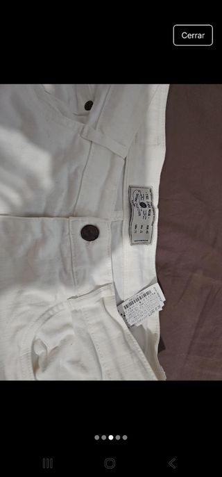 Pantalones Zara Blanco Talla M