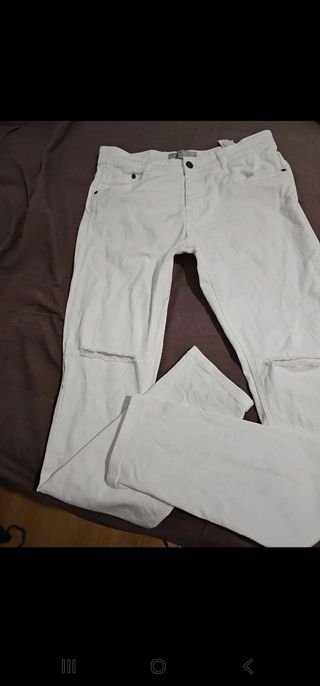 Pantalones Zara Blanco Talla M
