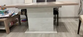 Mesa de comedor extensible madera + sillas