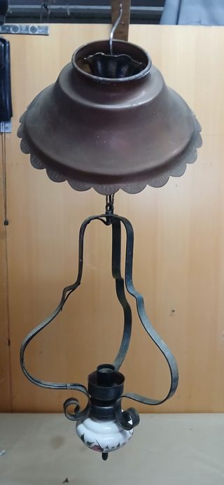 Lámpara vintage metal y cerámica