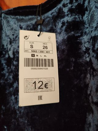 Vestido fiesta terciopelo Lefties azul