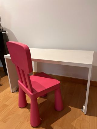 Mesa escritorio blanca Ikea y silla