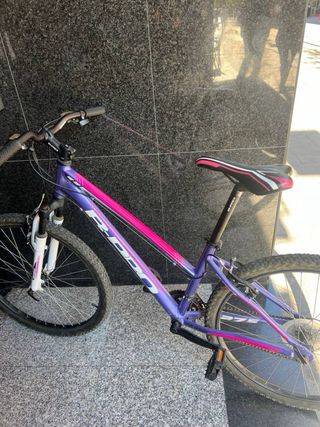 Bicicleta morada y rosa