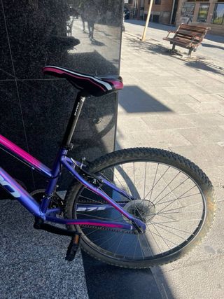 Bicicleta morada y rosa