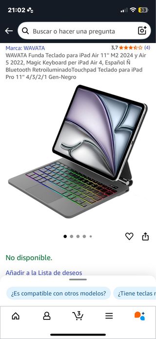 Funda y Teclado iPad 11