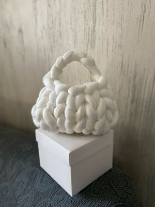 Borsa Marshmallow filato cotone bianca