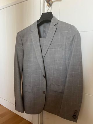 Traje Mango gris a cuadros