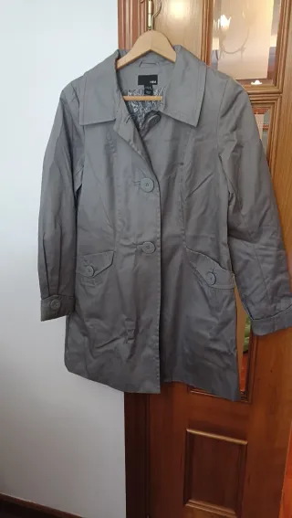 Gabardina H&M Gris Talla 36 Mujer