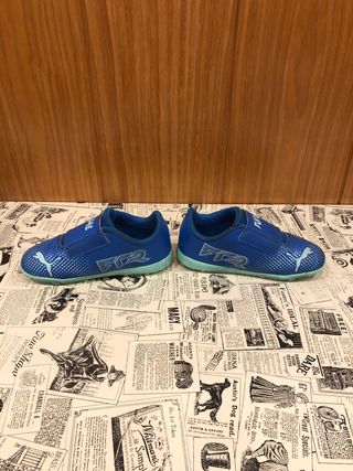 Bambas de fútbol Puma niño azul talla 26
