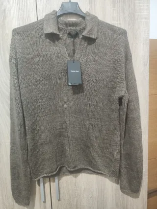 Jersey mujer Massimo Dutti 100% Lino Marrón